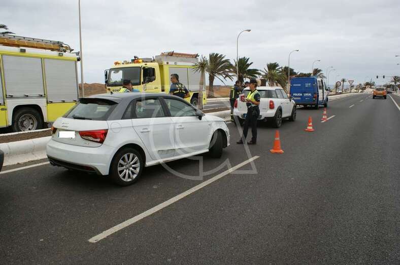 Imagen del accidente de este jueves en la Avenida del Cabildo (Foto TA)